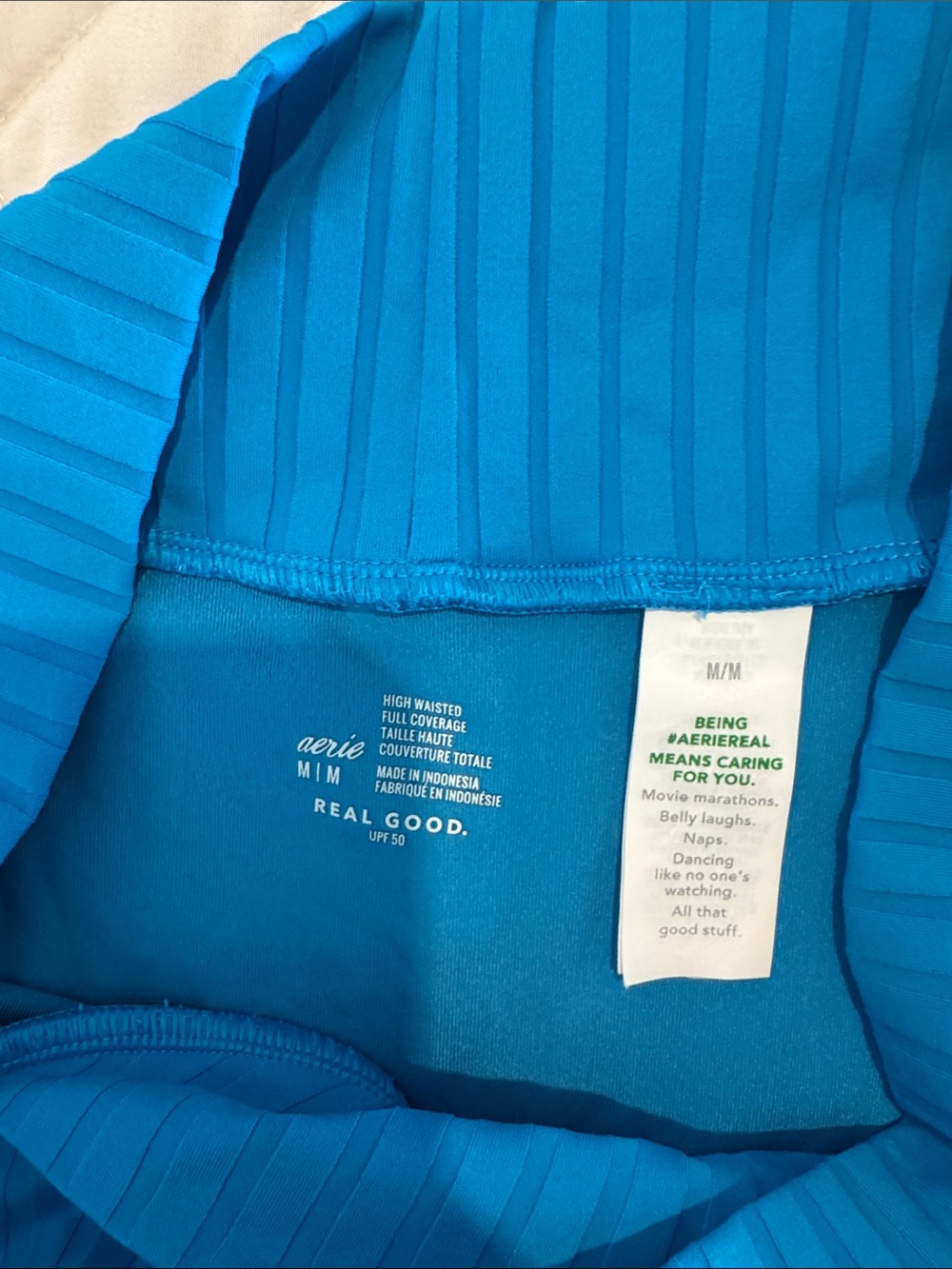 Aerie Blue Ribbed High-Waist Bikini Set - Picture 5 of 5